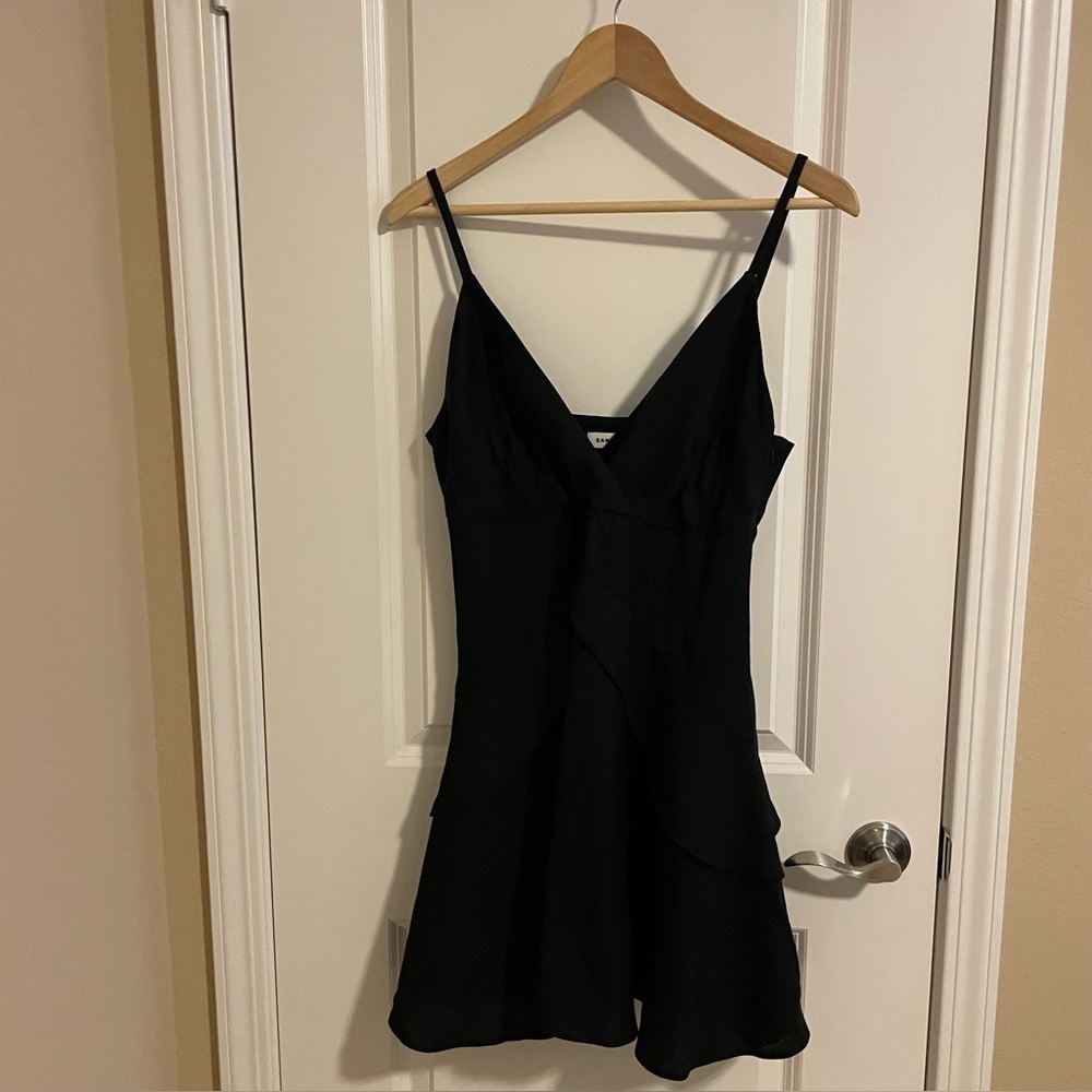 SANDRO Gisele Ruffle Mini Dress Black Size 6 European 38 - Picture 3 of 13
